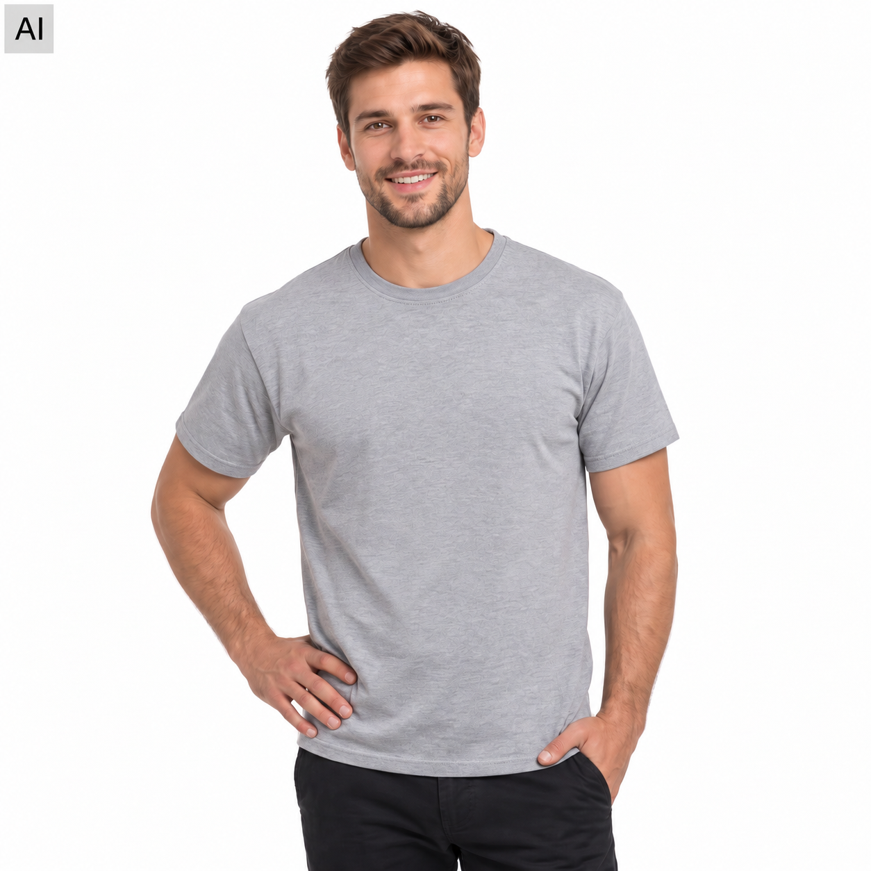 Koszulka T-shirt - kolor popielaty